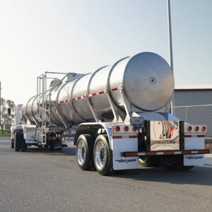 Stock 6500 Gallon Stainless Steel Double Conical Tandem Axle Wine Semi