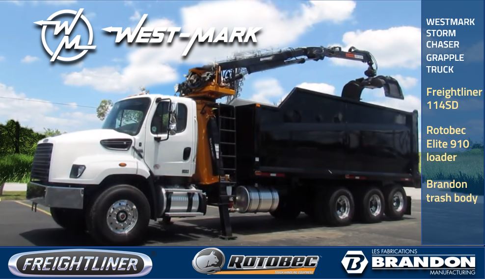 WESTMARK STORM CHASER GRAPPLE TRUCK Freightliner 114SD, Rotobec loader, Brandon trash body